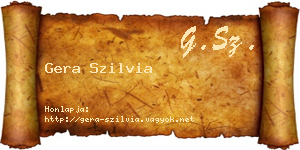 Gera Szilvia névjegykártya